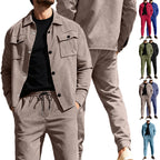 Herren nan Shirtjacke mit Pattentaschen und gerade geschnittene Chinohose R&B