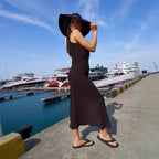 Damen Maxikleid mit schickem Wickeldesign und raffinierter Drapierung R&B