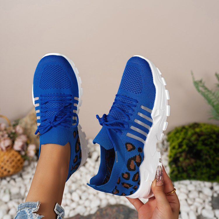 Damen Sportliche Sneakers mit atmungsaktivem Netzmaterial und modischem Tiermuster R&B