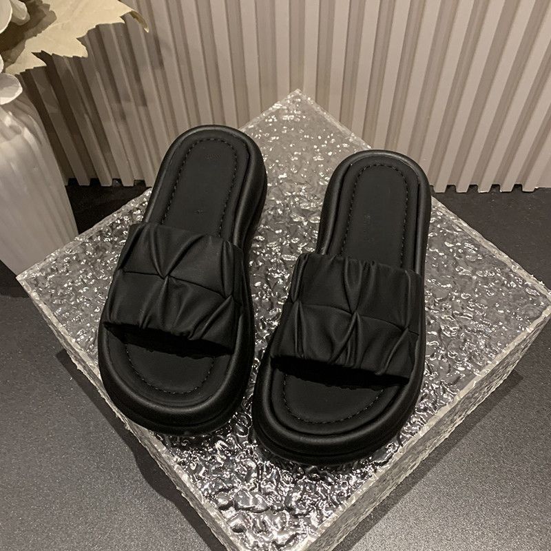 Damen bequeme Mules mit elegantem Rüschendesign R&B