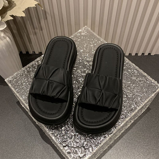 Damen bequeme Mules mit elegantem Rüschendesign R&B