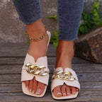 Damen Mules mit elegantem Kettendetail R&B