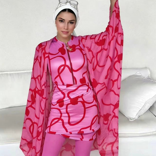 Damen modischer Bademantel mit weitem Cut R&B