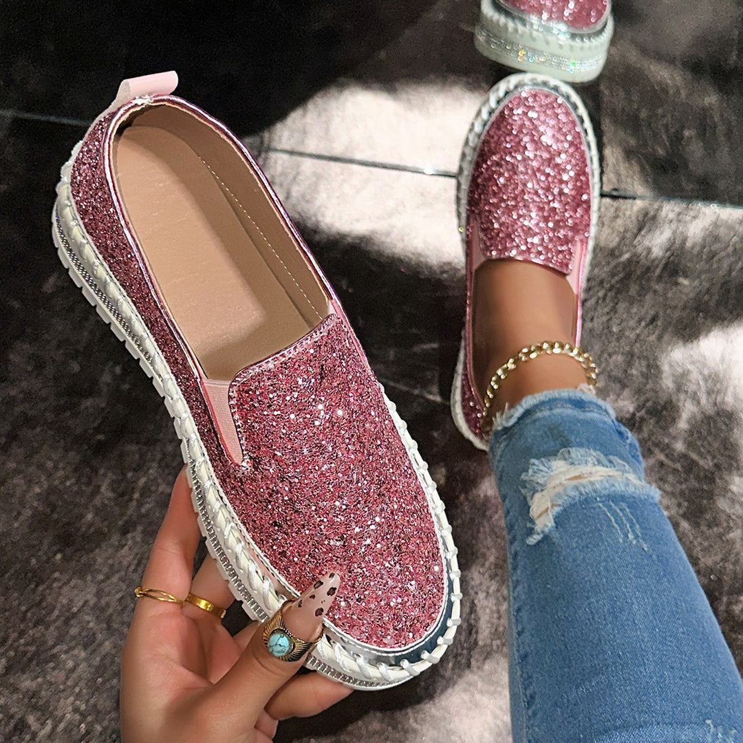 Damen Slip-On Glitzer Sneakers R&B