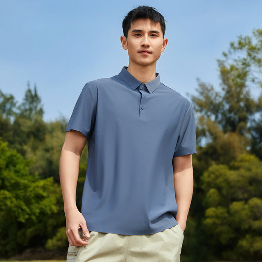 Herren nan atmungsaktives Polohemd mit Knopfleiste und elastischem Tragekomfort R&B