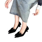Damen elegante Pumps mit verspielten Schleifenverzierungen R&B