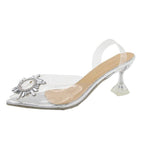 Damen transparente Pumps mit funkelndem Kristallelement R&B