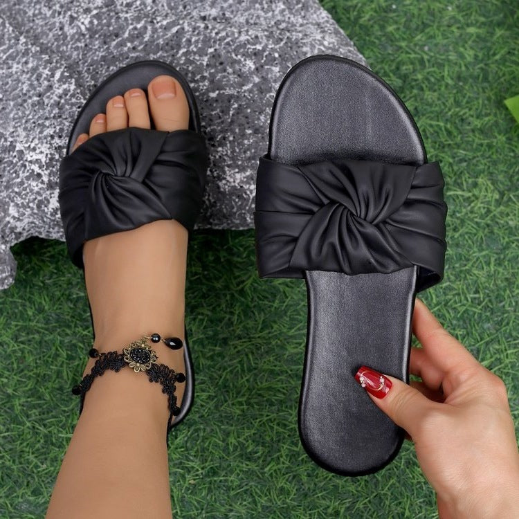 Damen elegante Riemchen-Sandalen mit modischem Knoten-Design R&B