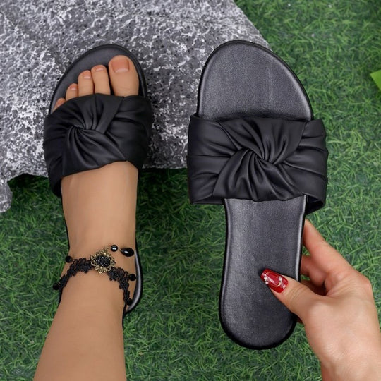 Damen elegante Riemchen-Sandalen mit modischem Knoten-Design R&B
