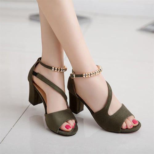 Damen elegante Riemchen-Pumps mit goldenen Akzenten Heidi Mode