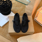 Damen Elegante und modische Ballerinas mit verstellbaren Riemchen und hochwertiger Oberflächenstruktur