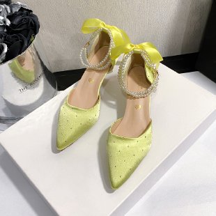 Damen elegante Pumps mit perlenverziertem Riemchen R&B