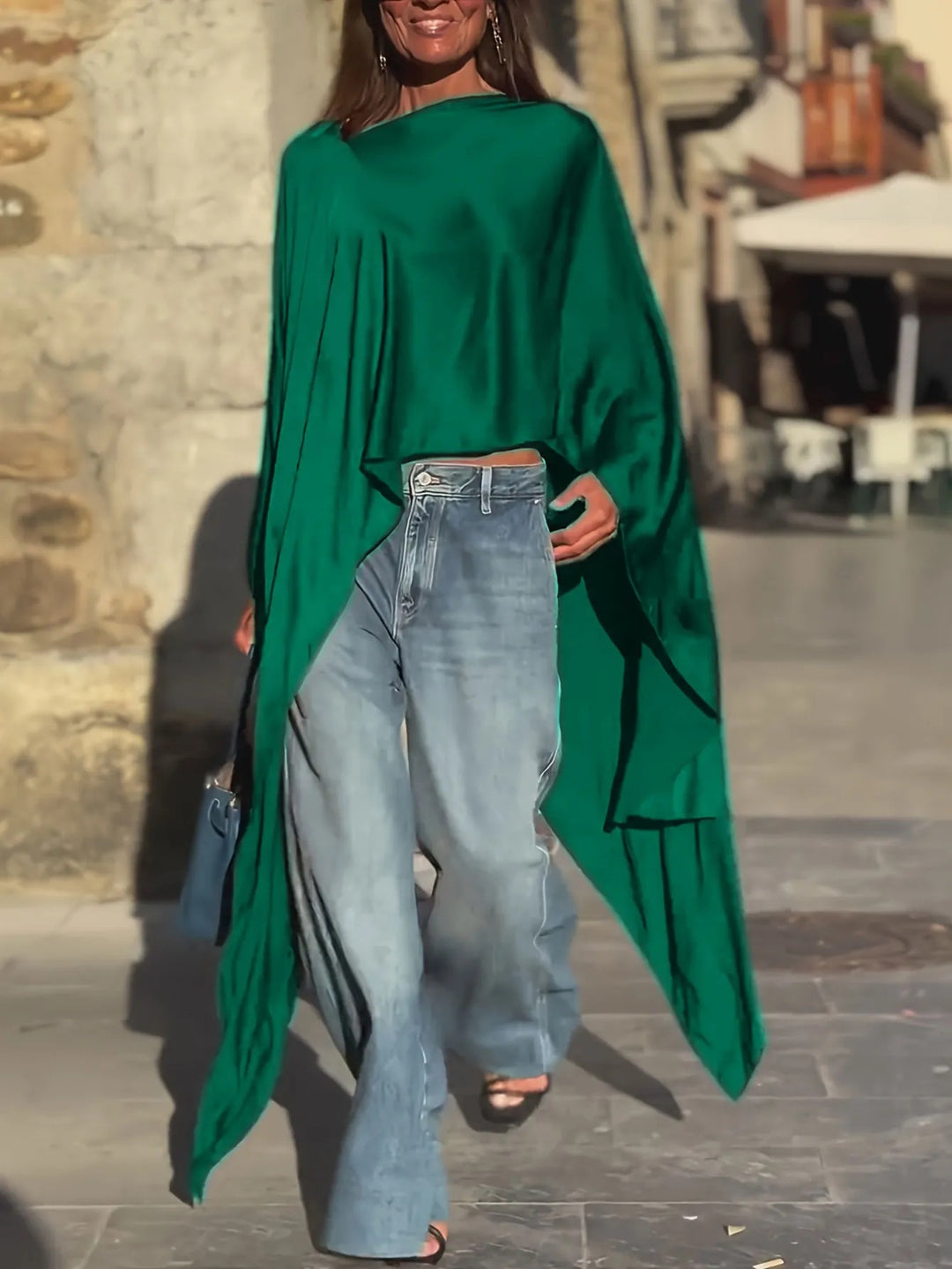 Damen luftige Tunika mit asymmetrischem Schnitt R&B