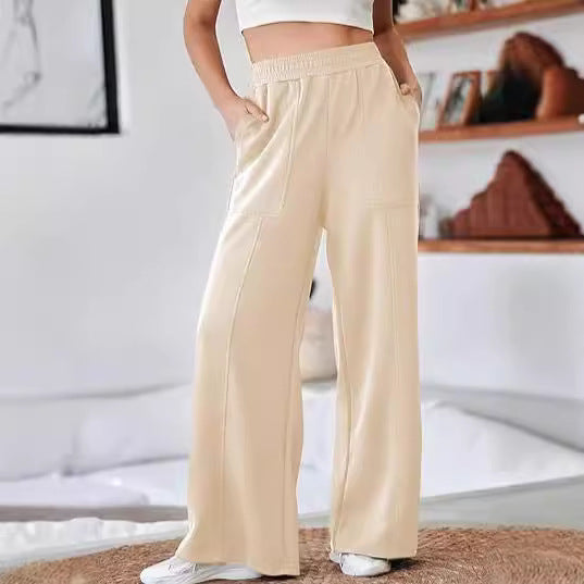 Damen Bequeme und stilvolle Freizeit-Hosen mit elastischem Bund und praktischen Taschen R&B