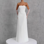 Damen Elegantes Hochzeitskleid mit schulterfreiem Design und Spitzenärmeln