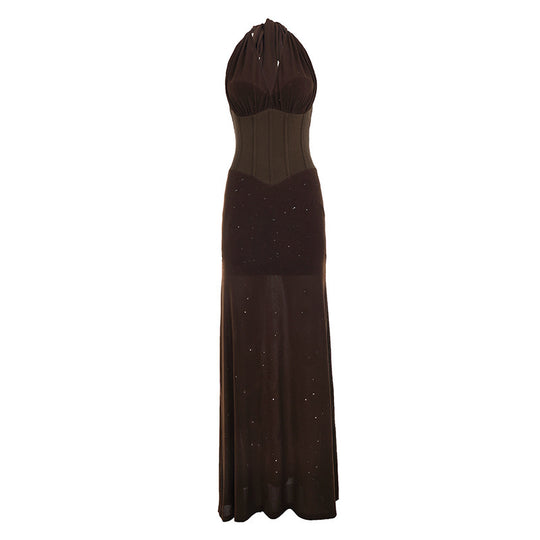 Damen Elegantes Maxikleid mit schimmernden Akzenten und figurformendem Oberteil R&B
