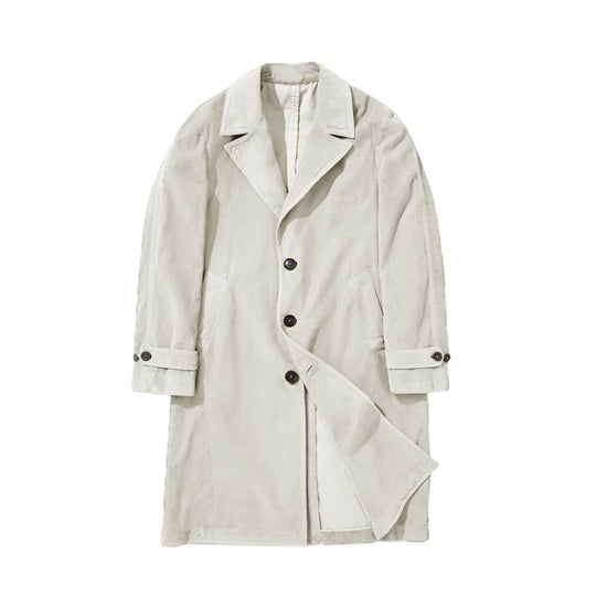 Herren eleganter Trenchcoat aus hochwertigem Gewebe mit praktischen Taschen R&B