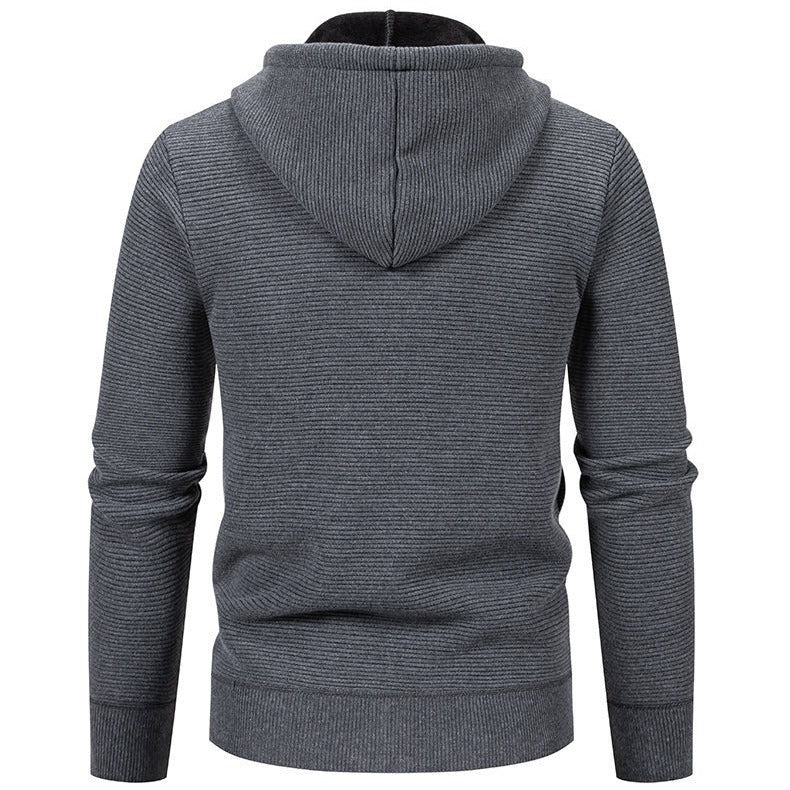Herren moderne Kapuzenjacke mit strukturierter Oberfläche und weichem Innenfutter R&B