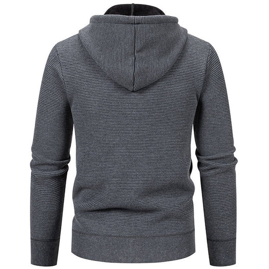 Herren moderne Kapuzenjacke mit strukturierter Oberfläche und weichem Innenfutter R&B