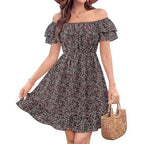 Damen lässiges Sommerkleid mit Rüschendetails R&B