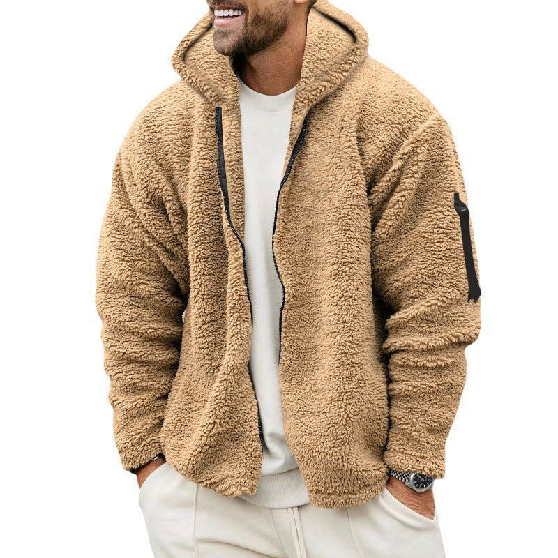 Herren Fleecejacke mit praktischem Reißverschluss und Kapuze R&B