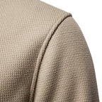 Herren Langarm-Pullover mit Knopfleiste und strukturiertem Gewe
