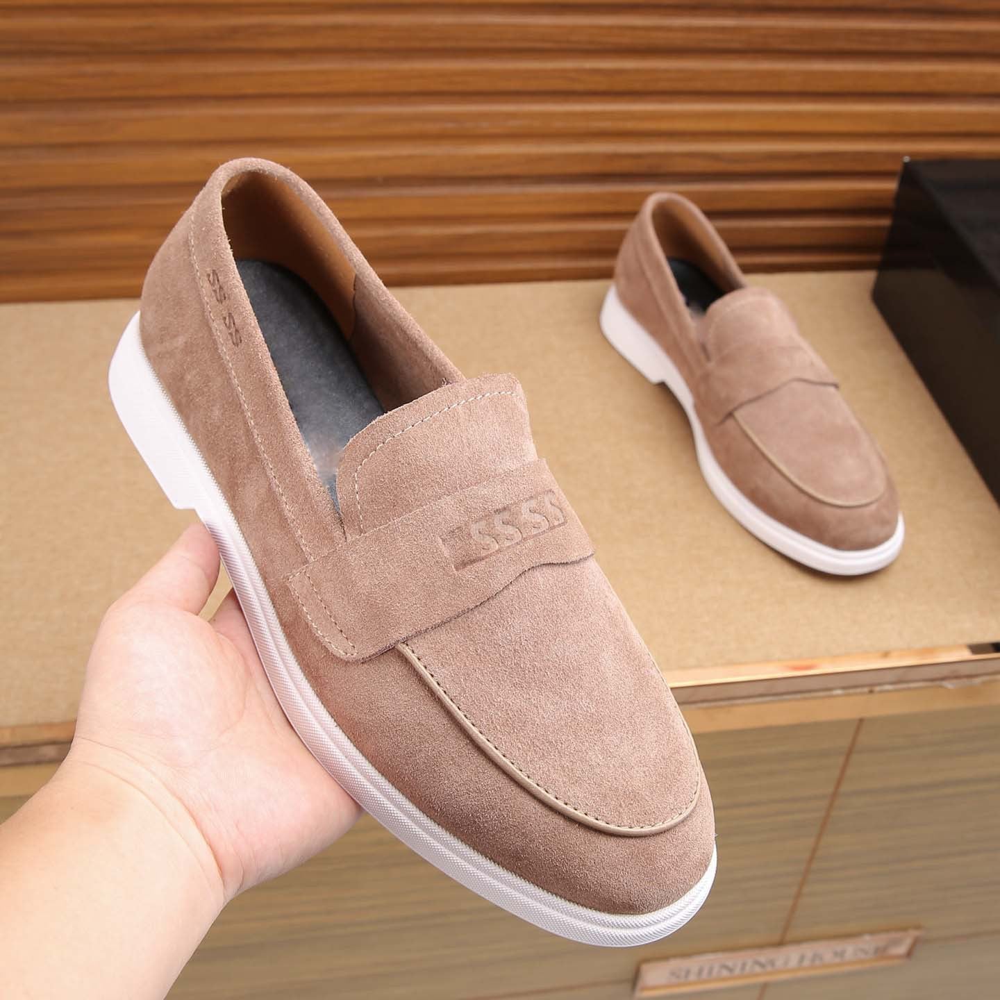 Damen Mokassin Sneaker mit strukturiertem Obermaterial und rutschfester Sohle R&B