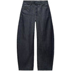 Damen Weite Denim-Hose mit hohem Bund und modischem Schnitt