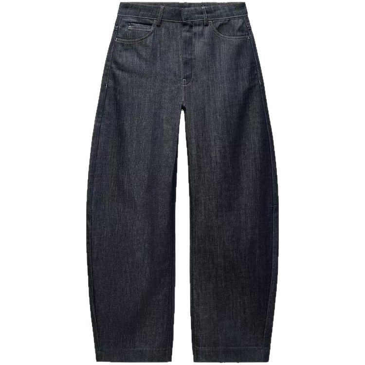 Damen Weite Denim-Hose mit hohem Bund und modischem Schnitt