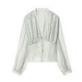 Damenbluse mit tiefem V-Ausschnitt und eleganten Rüschendetails R&B