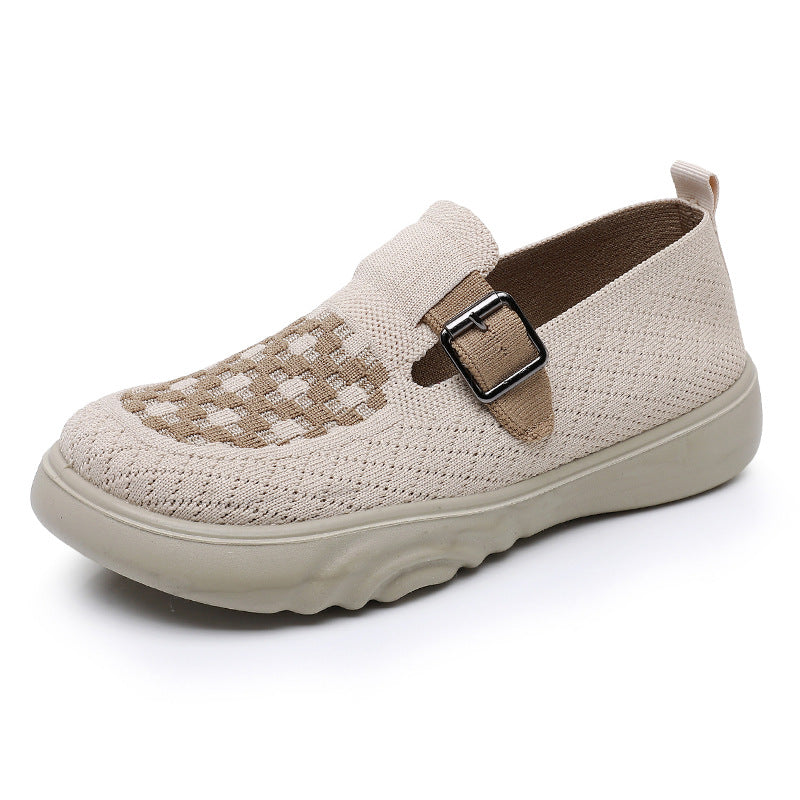 Damen Komfortable Slip-On Freizeitschuhe mit modischem Riemen R&B