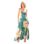 Damen Maxikleid mit elegantem floralem Design und taillierter Silhouette R&B