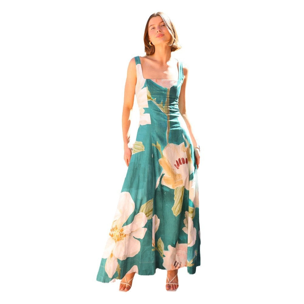 Damen Maxikleid mit elegantem floralem Design und taillierter Silhouette R&B