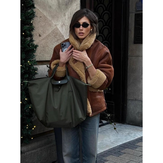 Damen Kunstfell jacke mit lässigem Oversized-Schnitt R&B