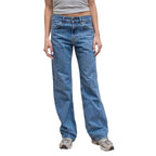 Damen weite Jeans mit lässigem Schnitt und ausgefranstem Saum