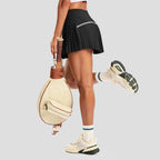 Damen Sportlicher Plisseerock mit integrierten Shorts R&B