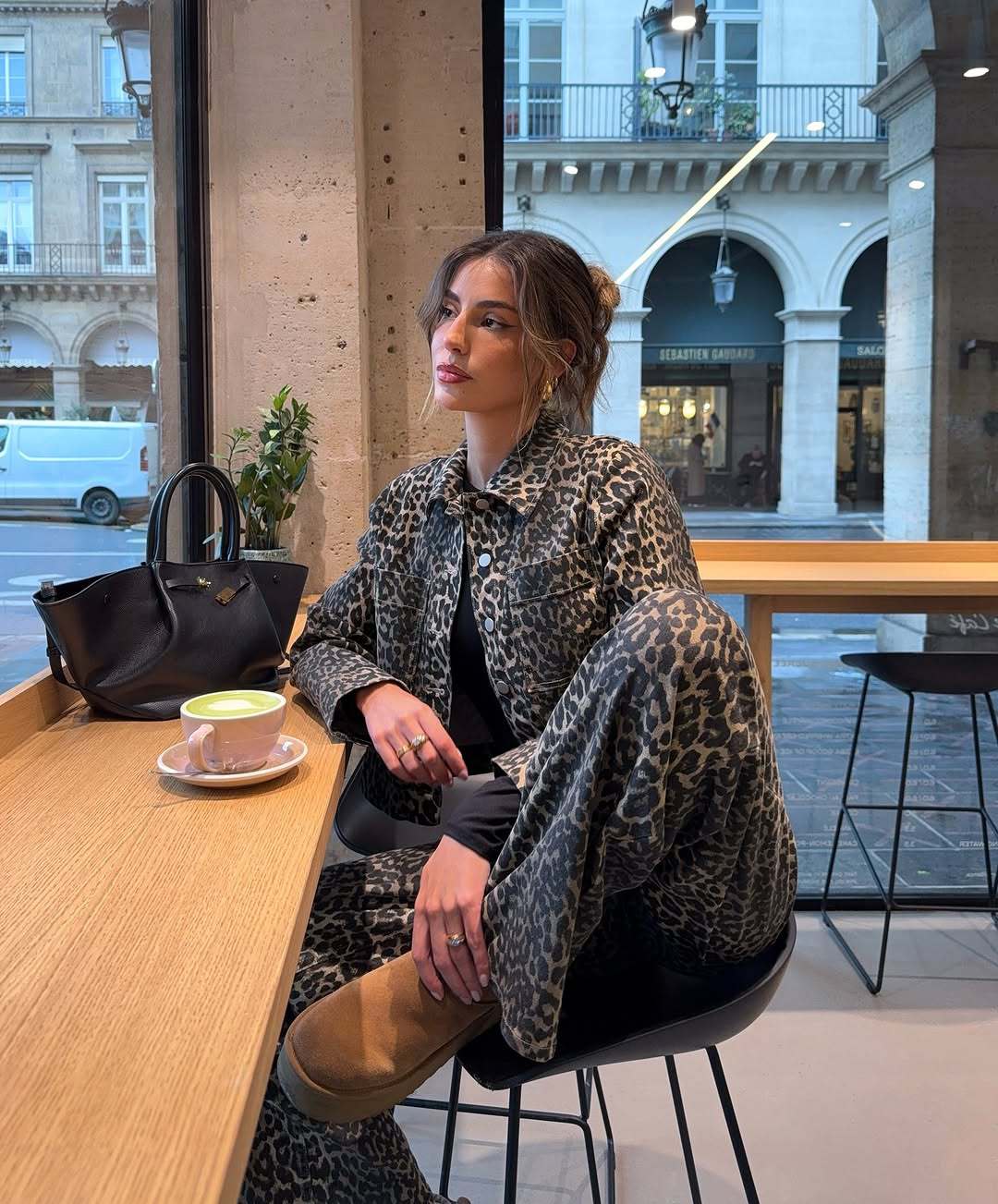 Damen Leoparden-Print Kurzjacke R&B
