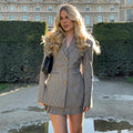 Damen Eleganter Karoblazer mit passendem Rock R&B