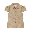 Damen modische Bluse im Tweed-Stil R&B