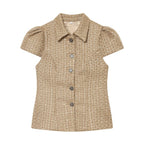 Damen modische Bluse im Tweed-Stil R&B