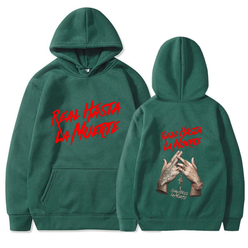 Damen Kapuzensweater mit auffälligem Schriftzug in urbanem Stil R&B