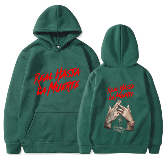 Damen Kapuzensweater mit auffälligem Schriftzug in urbanem Stil R&B