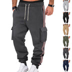 Herren nan sportliche Cargojogginghose mit Kordelzug und Klappentaschen R&B