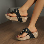 Damen Wedge-Sandalen mit floralem Design und komfortablem Fußbett R&B