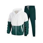 Herren modischer Trainingsanzug mit leistungsstarkem Funktionsmaterial und stylischem Blockdesign R&B