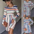 Damen Freizeitkleid mit schickem Streifenmuster und taillierter Passform R&B