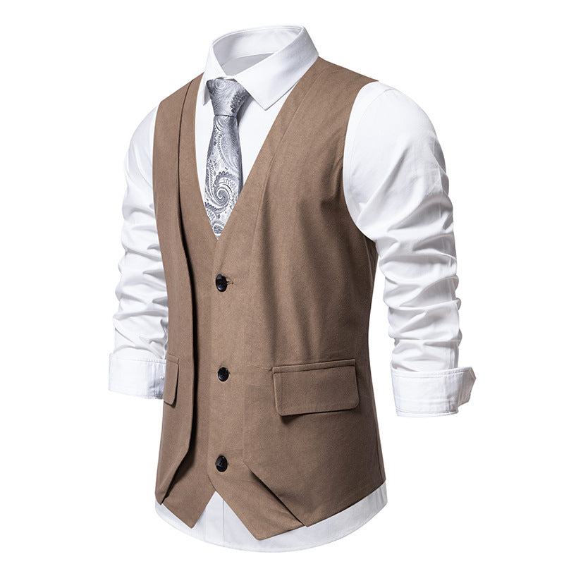 Herren elegante Weste mit schmalem Schnitt und praktischen Taschen R&B