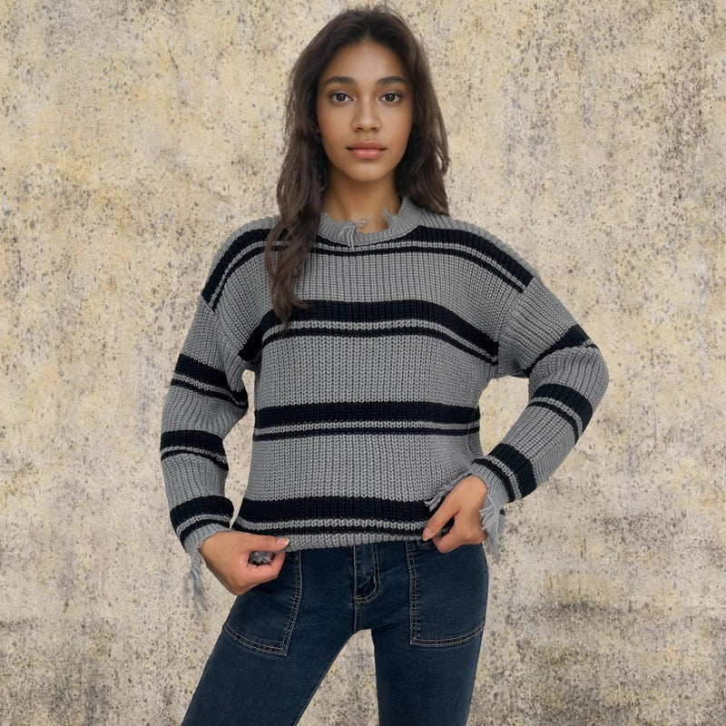 Damen Streifen Pullover R&B