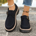 Damen Komfortable Schnürschuhe mit robustem Profil und modischer Schnalle R&B
