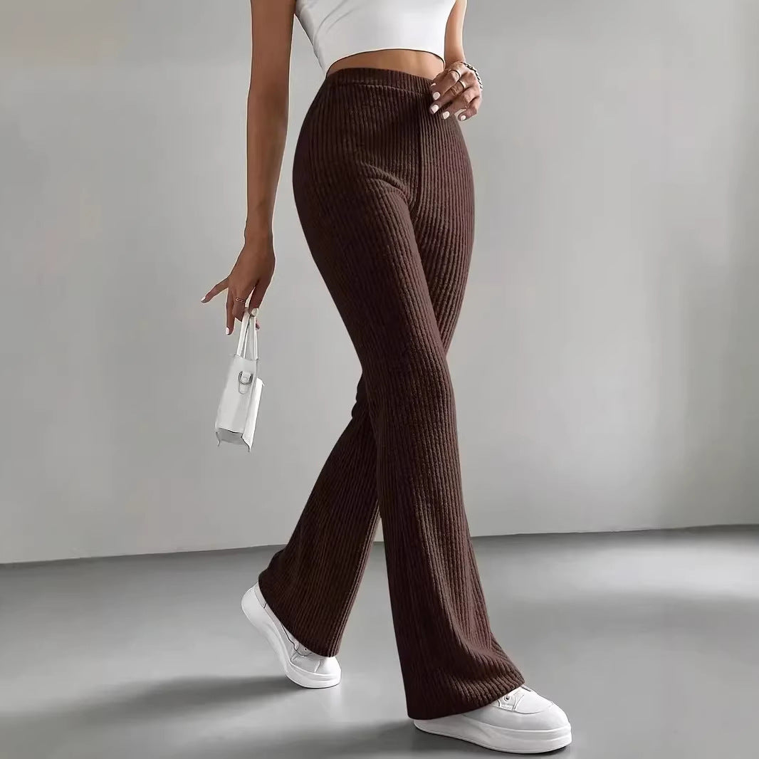 Damen Wide-Leg Ribbed-Hose R&B